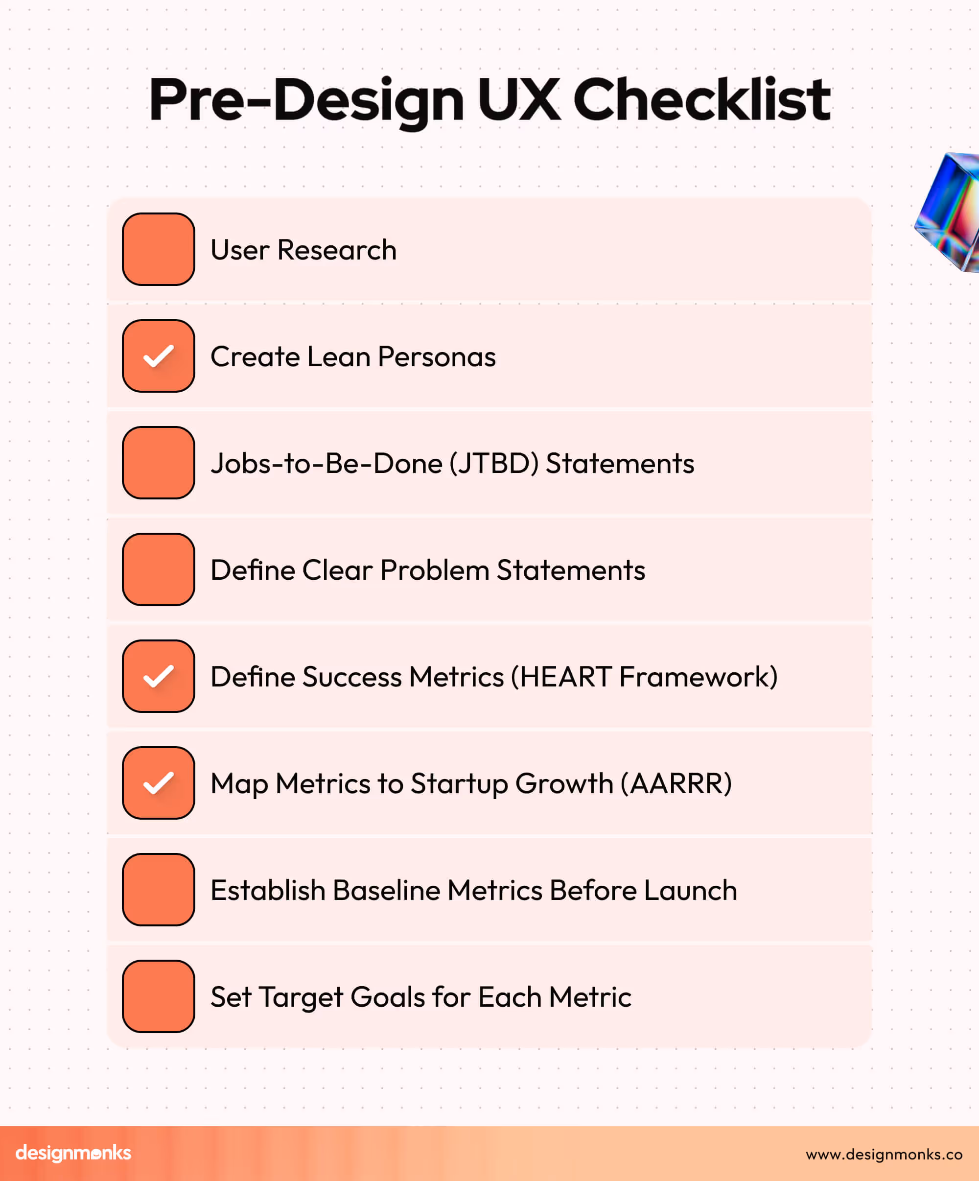 Pre-Design UX Checklist